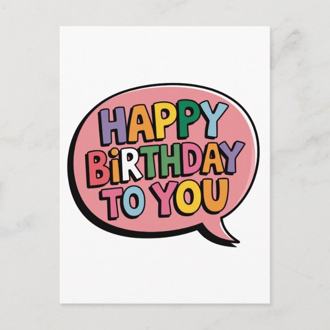 Happy Birthday Bubble Postcard (Front)