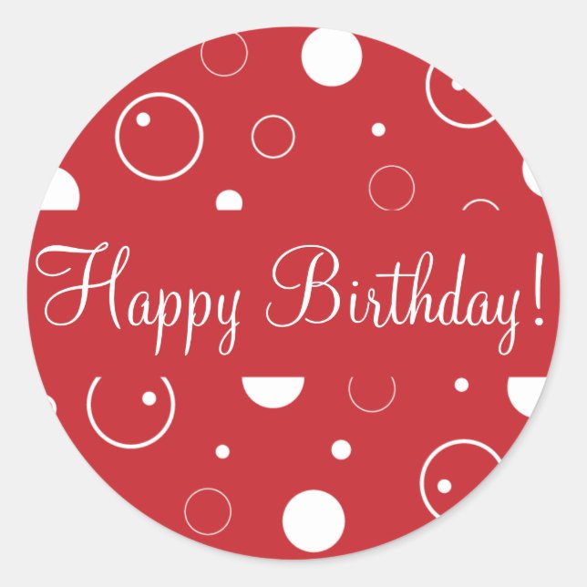 Happy Birthday Bubbles Envelope Sticker Seal (Front)