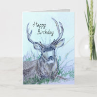 Happy Birthday Buck Deer Animal Wildlife