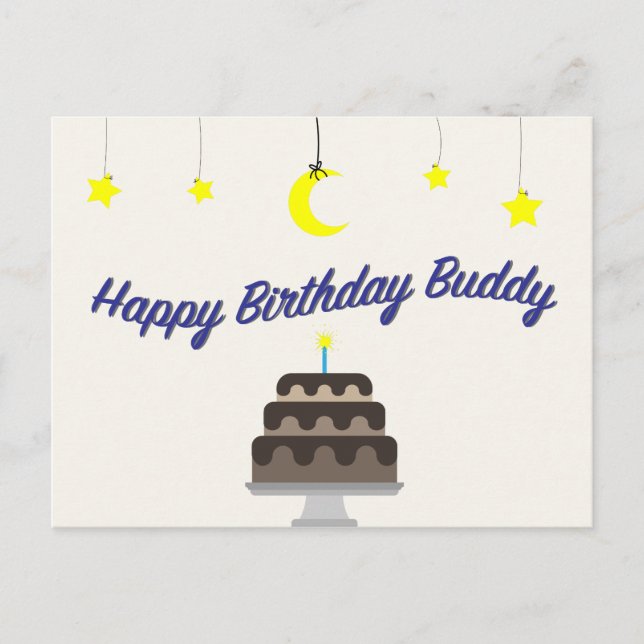 Happy birthday buddy postcard by Syahikmah (Front)