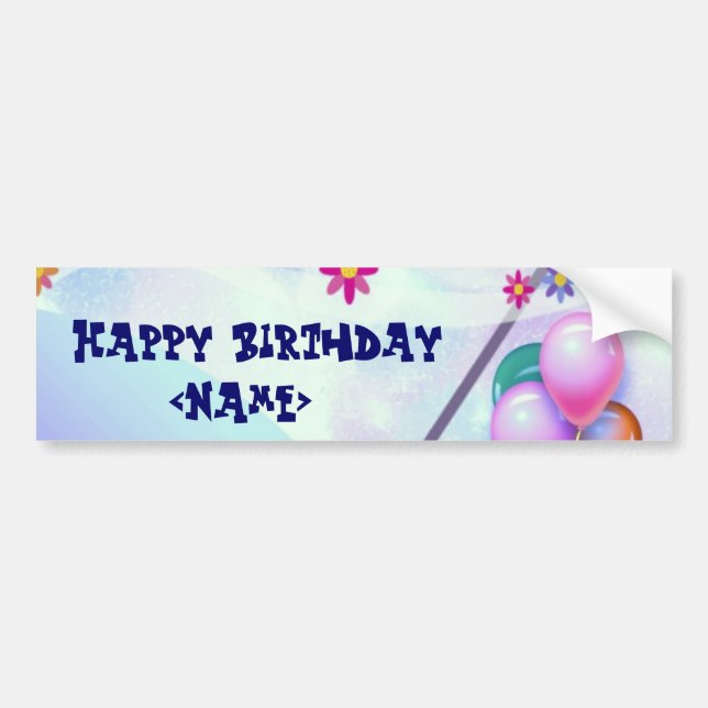 Happy Birthday Bumper Sticker (Front)
