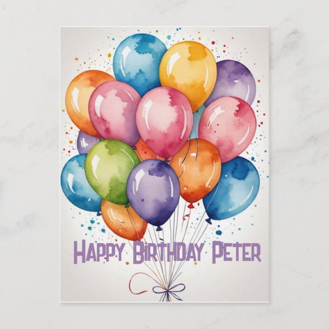 Happy Birthday bunch balloons party, balloons  Postcard (Front)