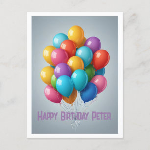 Happy Birthday bunch balloons party  Postcard