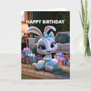 Happy Birthday Bunny Girl Card Baby Bun Buns