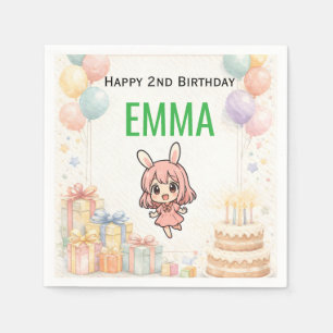 Happy Birthday Bunny Invitation  Napkin