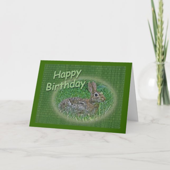 Happy Birthday Bunny Rabbit Cordinating Items Card (Front)