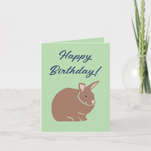 Happy Birthday Bunny Rabbit  Holiday Card