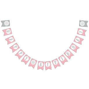 Happy Birthday Bunting Flags - Girl Birthday