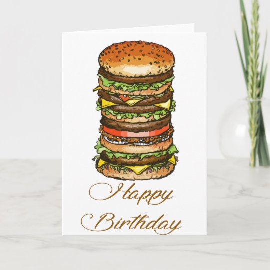 Paper Burger Birthday Card Paper Party Supplies