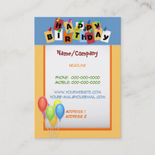 Happy Birthday Business Card