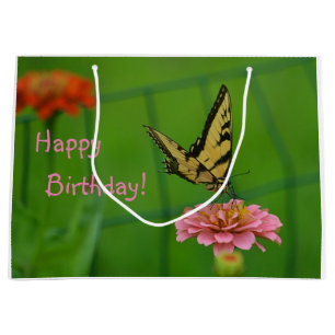 Happy Birthday Butterfly Garden Large Gift Bag