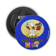 Happy Birthday Button Bottle Opener