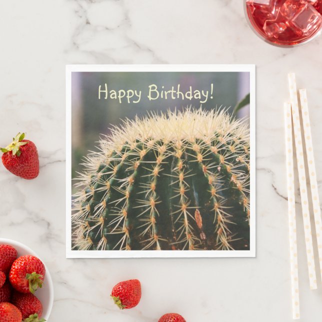 Happy Birthday Cactus Napkin (Insitu)