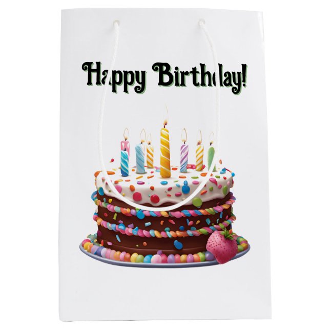 Happy Birthday Cake Bag Gift Party (Front)