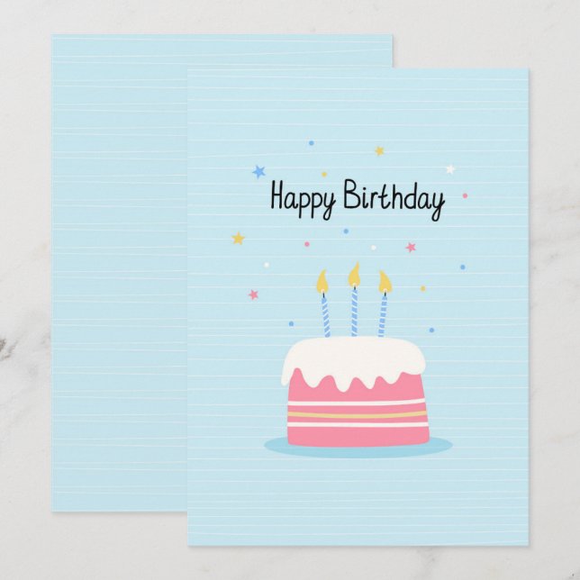 Happy Birthday Cake Card (Front/Back)