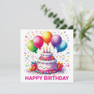 Happy Birthday Cake Card