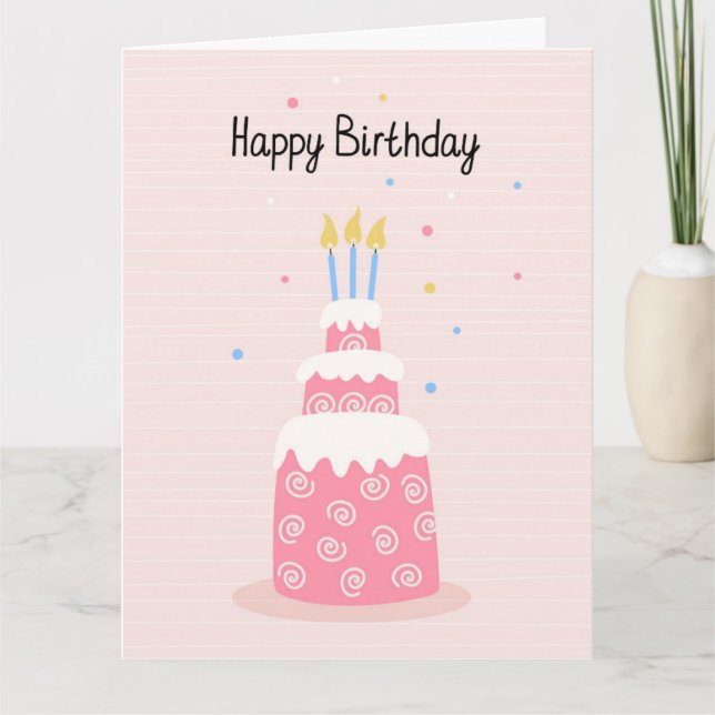 Happy Birthday Cake Card (Front)