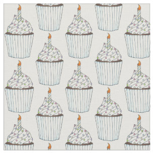Happy Birthday Cake Cupcake Sprinkles Celebration Fabric