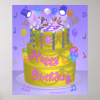 "Happy Birthday" cake (English)