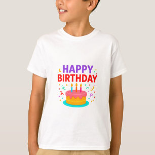 Happy Birthday Cake Graphic T-Shirt