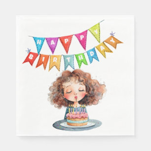 Happy Birthday Cake Napkin