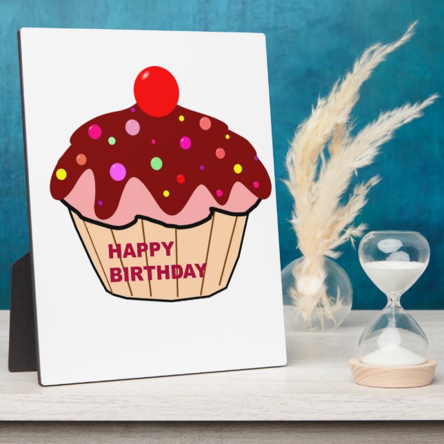 Happy Birthday Cake Plaque (Side)