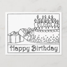 Happy Birthday Cake Postcard