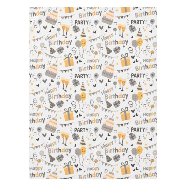 Happy birthday cake print tablecloth (Front)