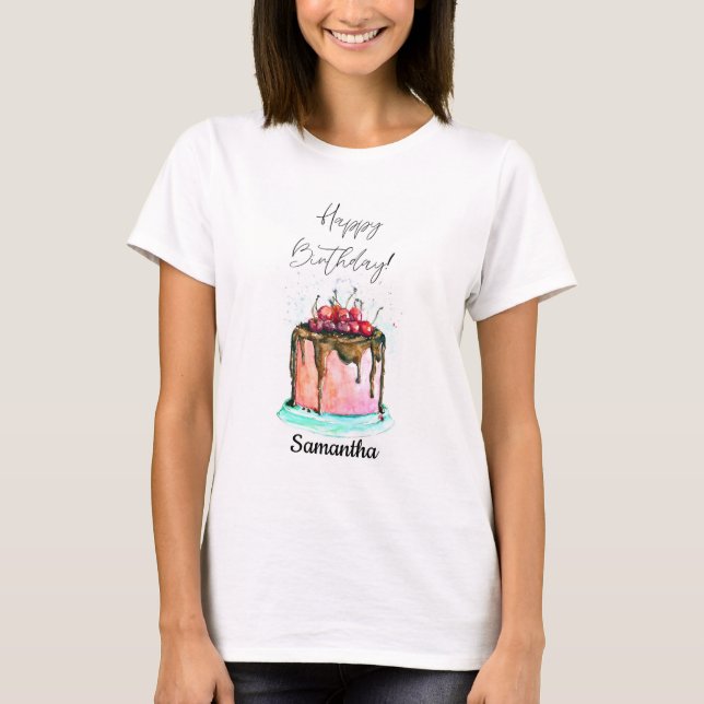 Happy Birthday Cake   T-Shirt (Front)