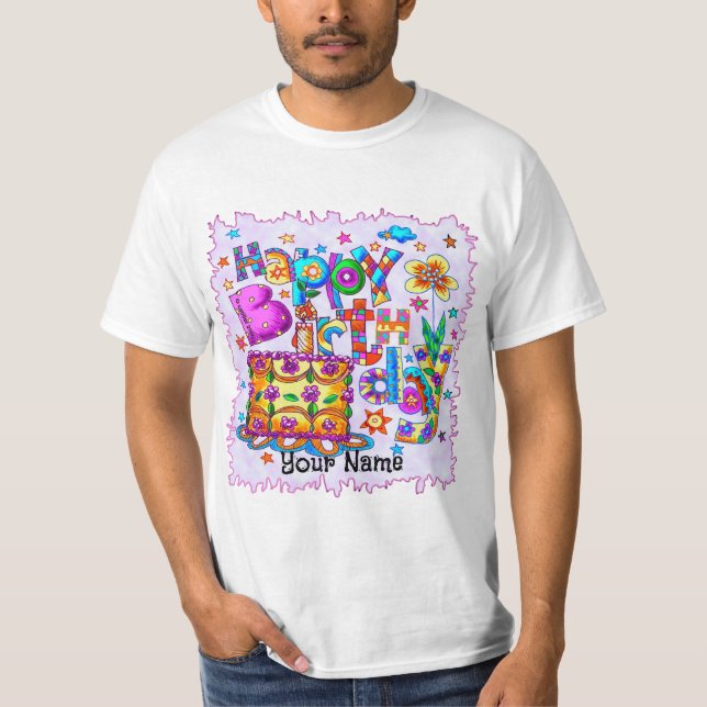 Happy Birthday Cake t-shirts (Front)