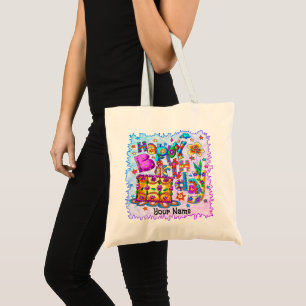 Happy Birthday Cake tote bags