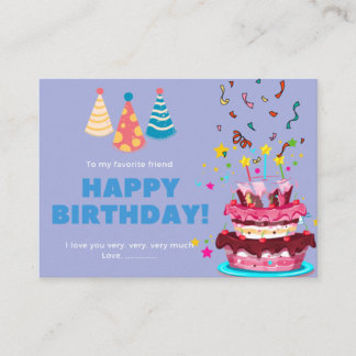 Happy Birthday CakeColourful Card , Best Friend