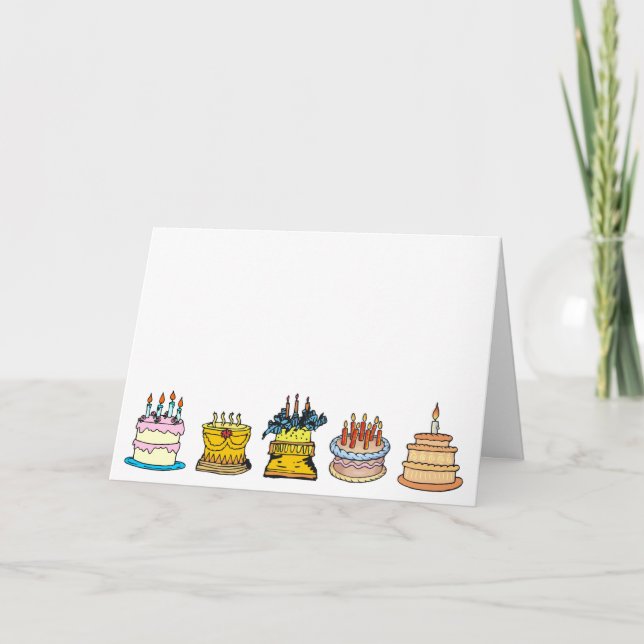 Happy Birthday Cakes Card (Front)