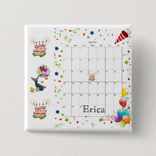 Happy Birthday Calendar May 2022 Button