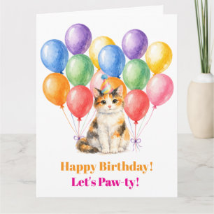 Happy Birthday Calico Cat Pet Card