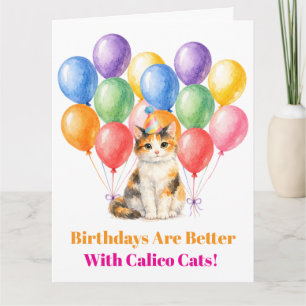 Happy Birthday Calico Cat Pet Card