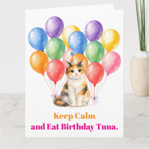 Happy Birthday Calico Cat Pet Card