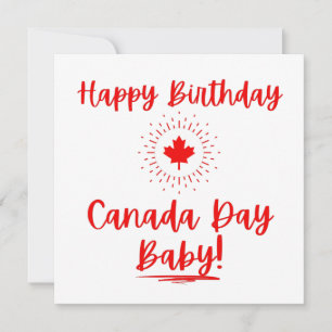 Happy Birthday Canada Day Baby Card