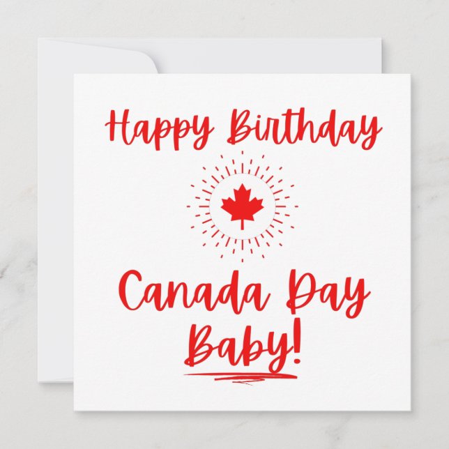Happy Birthday Canada Day Baby Card (Front)
