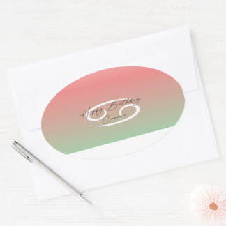 Happy Birthday Cancer Oval Sticker