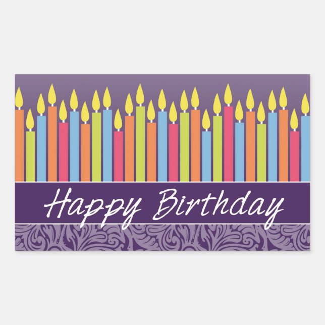 Happy Birthday Candles Sticker (Front)