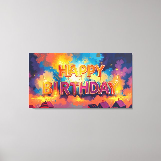 Happy birthday canvas print (Front)
