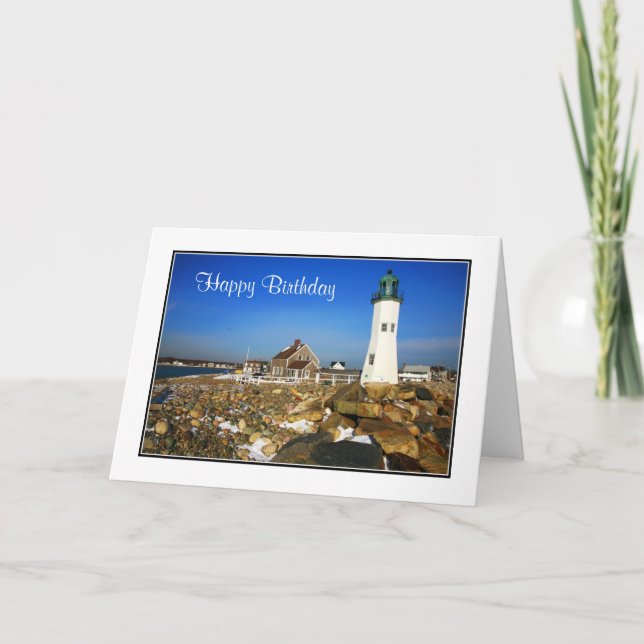 Happy Birthday Cape Cod Lighthouse  Greeting Card (Front)