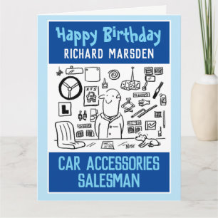 Happy Birthday Car Accessories Salesman Card