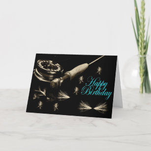 Happy Birthday Father Fishing Fisherman Fish Card