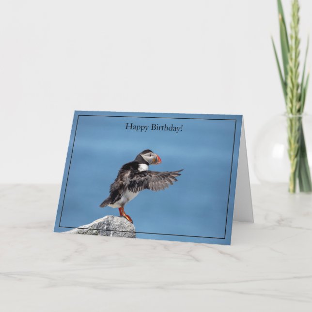 Happy Birthday Card Atlantic Puffin (Front)