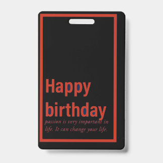 happy birthday card badge