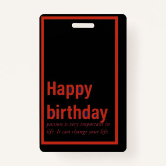 happy birthday card  badge