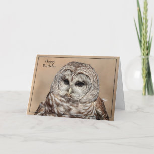 Happy Birthday Card Barred Owl