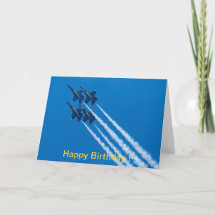 Happy Birthday card Blue Angels Diamond